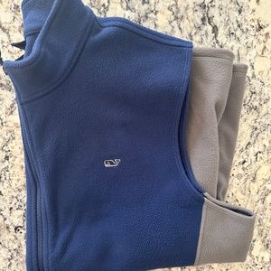 Vineyard Vines Blue/Gray Fleece Vest 2xl XXL